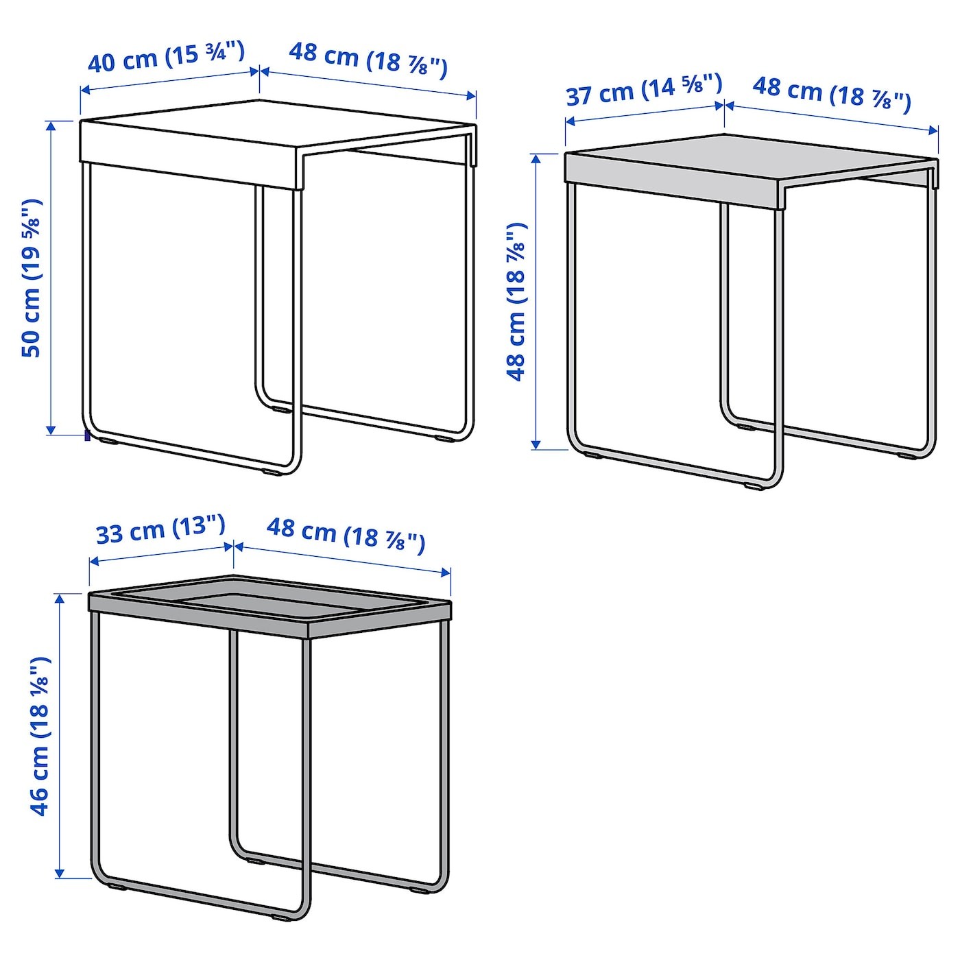 GRANBODA Nest of tables, set of 3