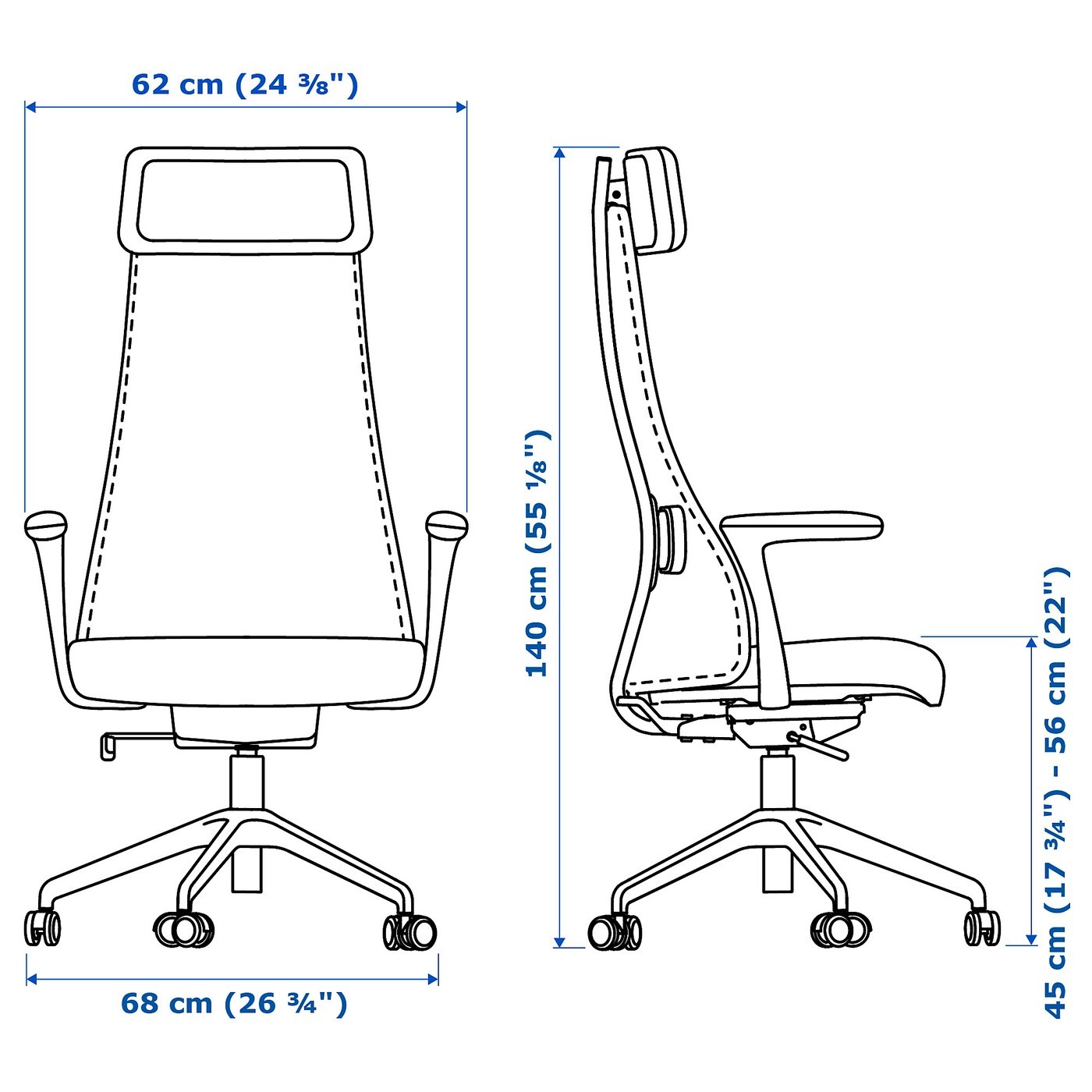 JÄRVFJÄLLET Office chair with armrests