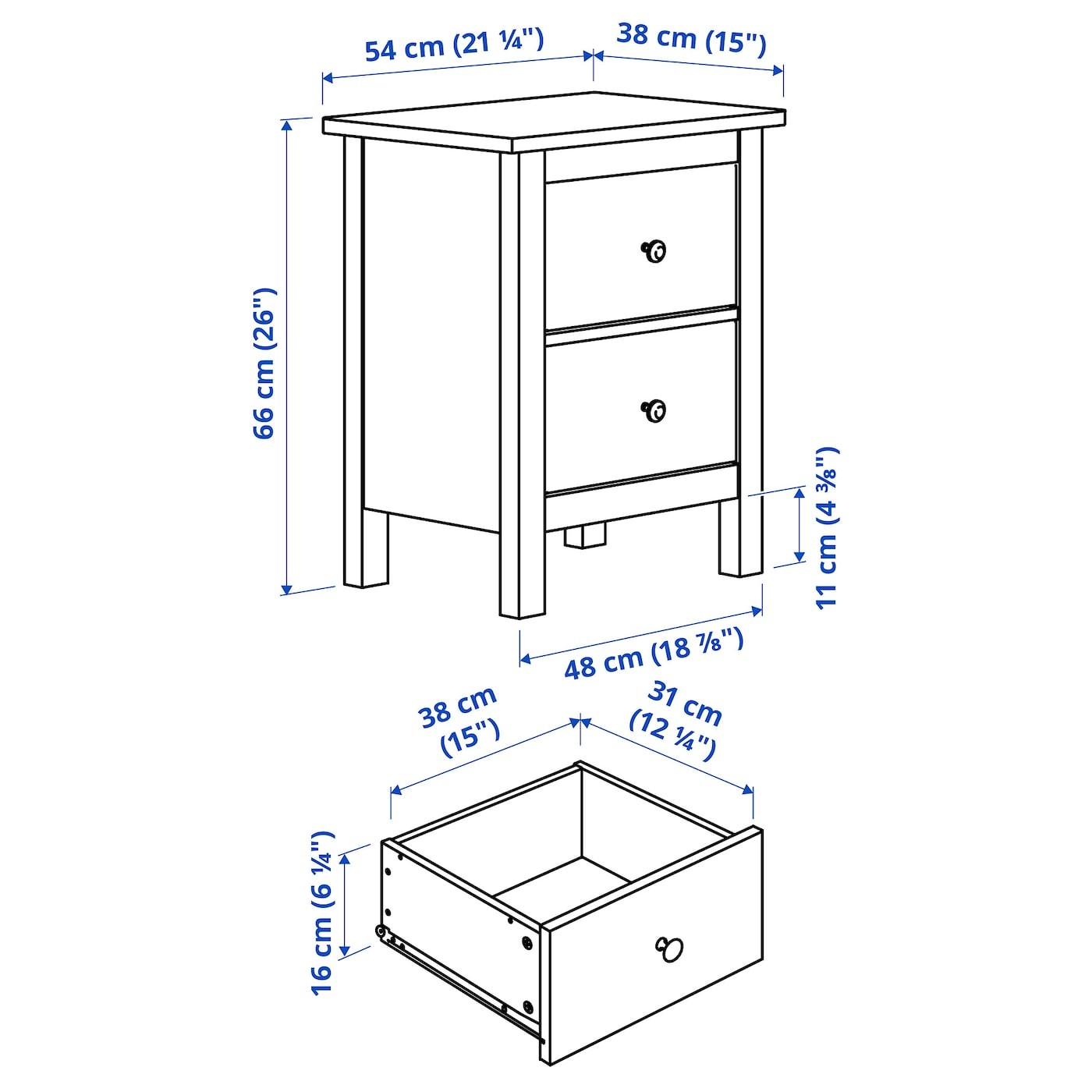 HEMNES خزانة بـدرجين