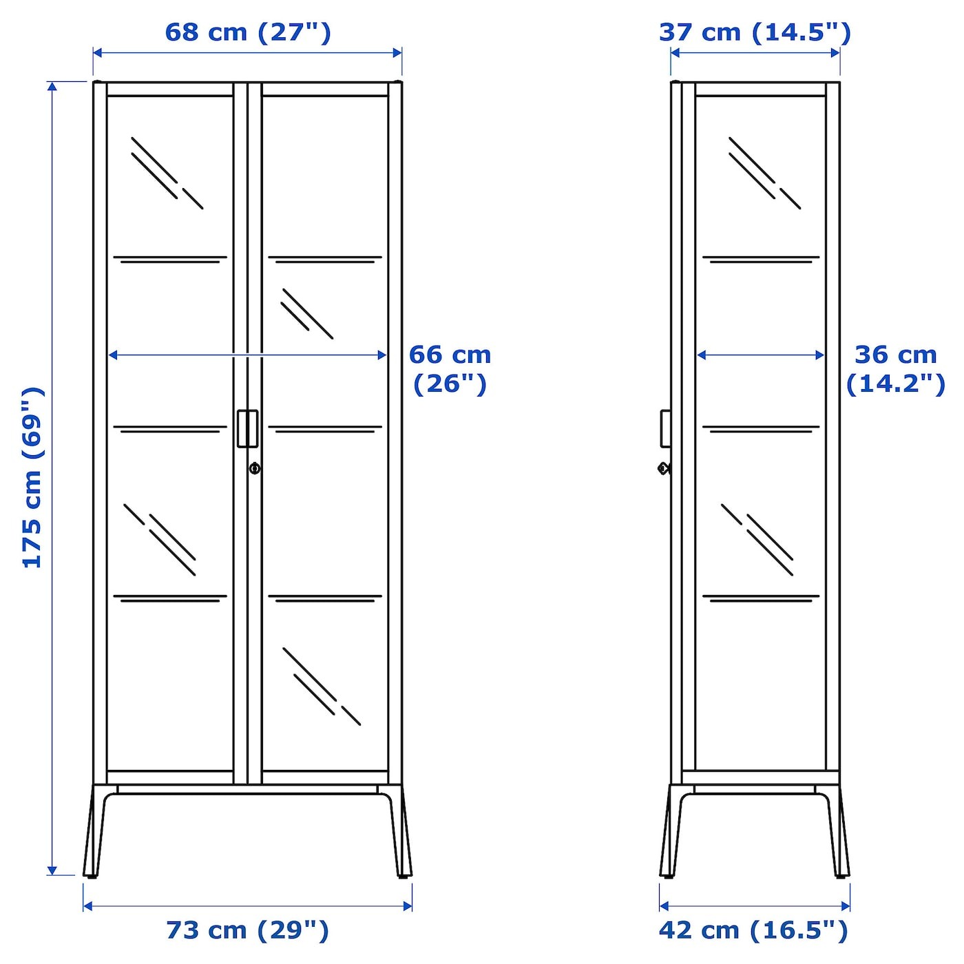 MILSBO Glass-door cabinet