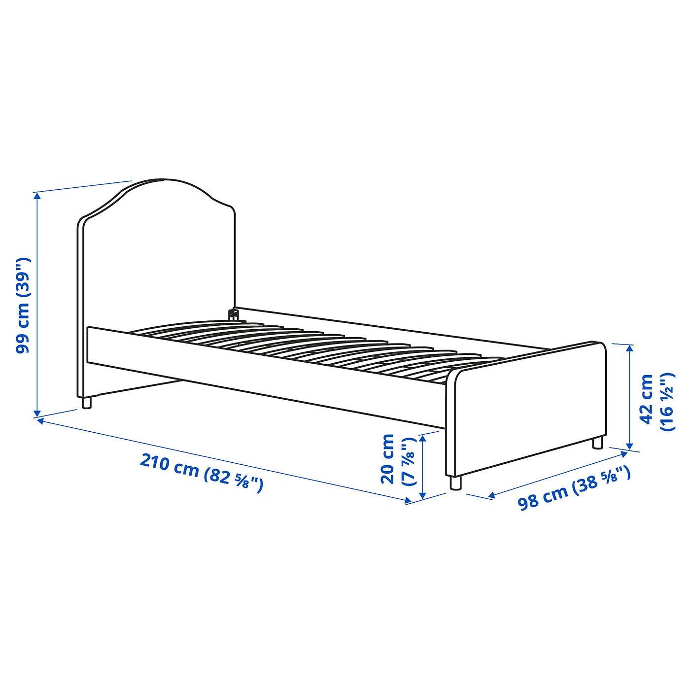 HAUGA Upholstered bed frame