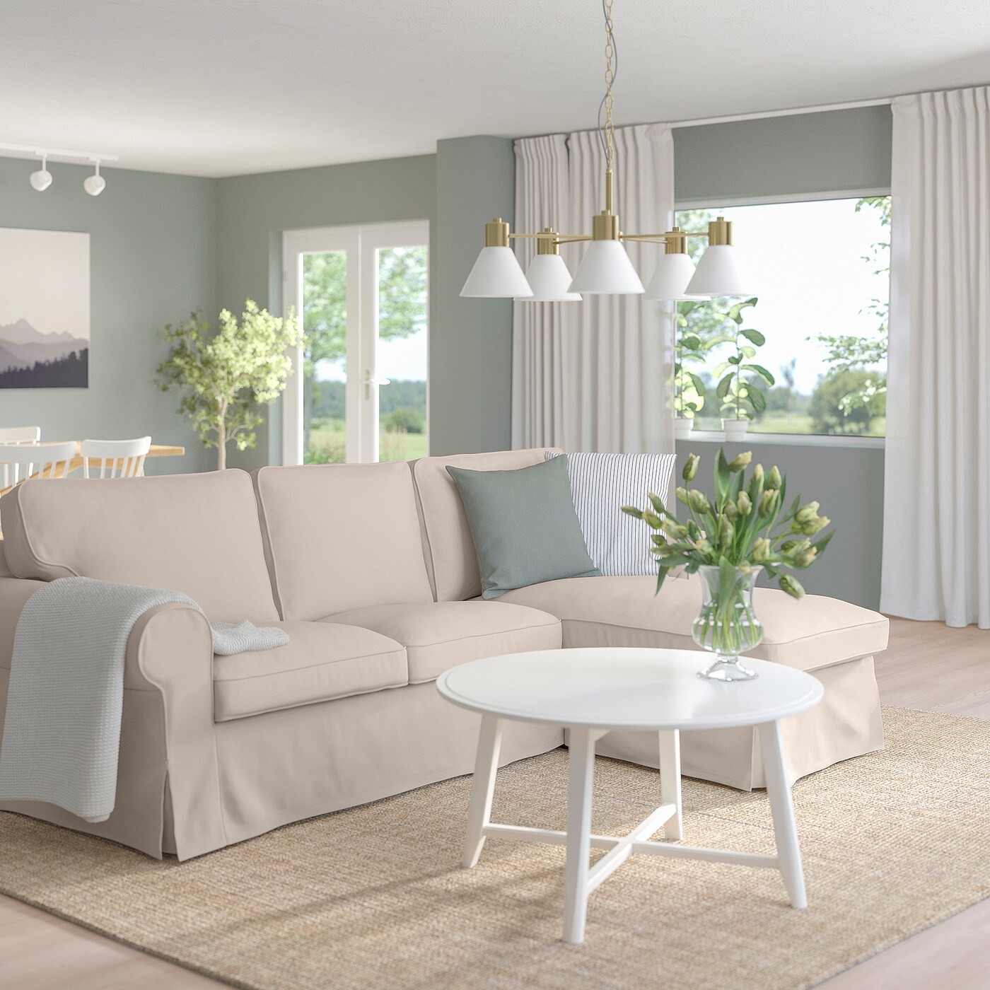 EKTORP 3-seat sofa with chaise longue