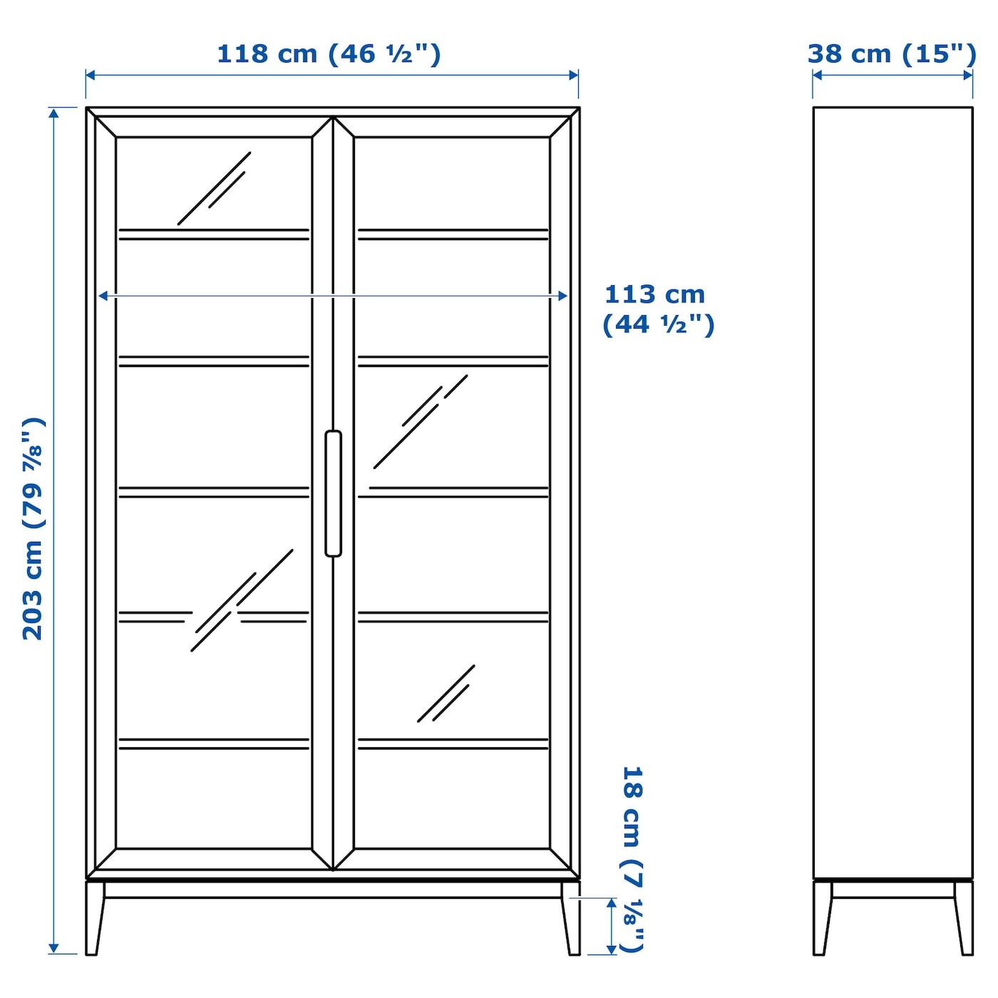 REGISSÖR Glass-door cabinet