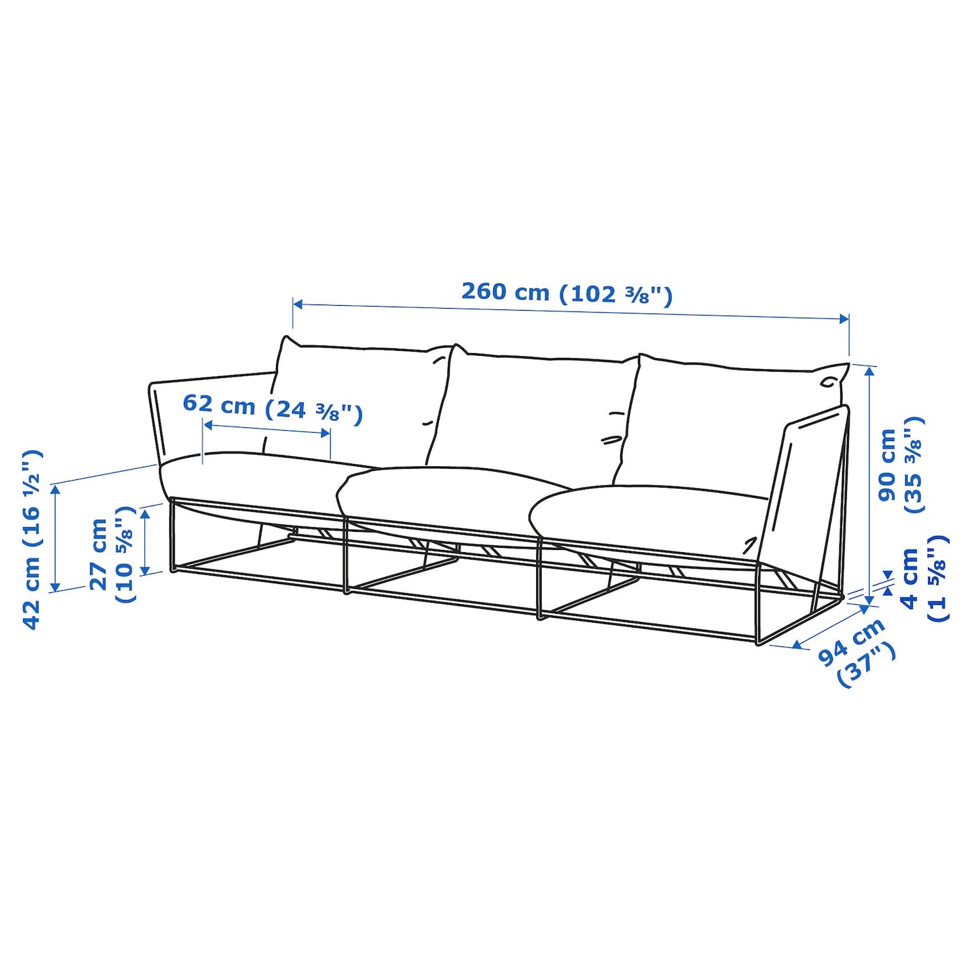 HAVSTEN 3-seat sofa, in/outdoor