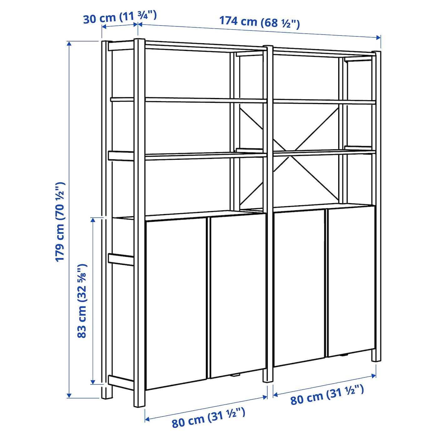 IVAR 2 sections/shelves/cabinet