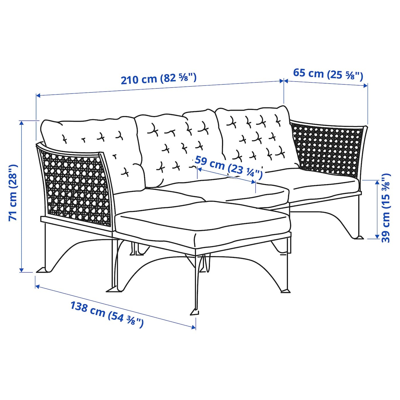 JUTHOLMEN 3-seat modular sofa, outdoor