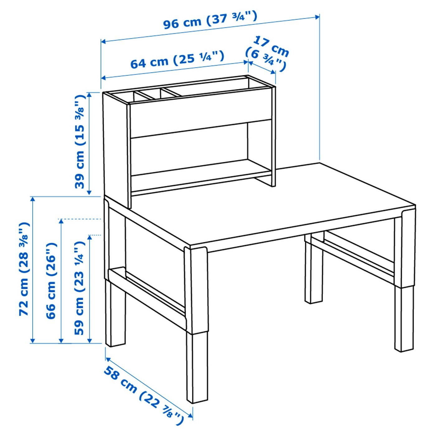 PÅHL Desk with add-on unit