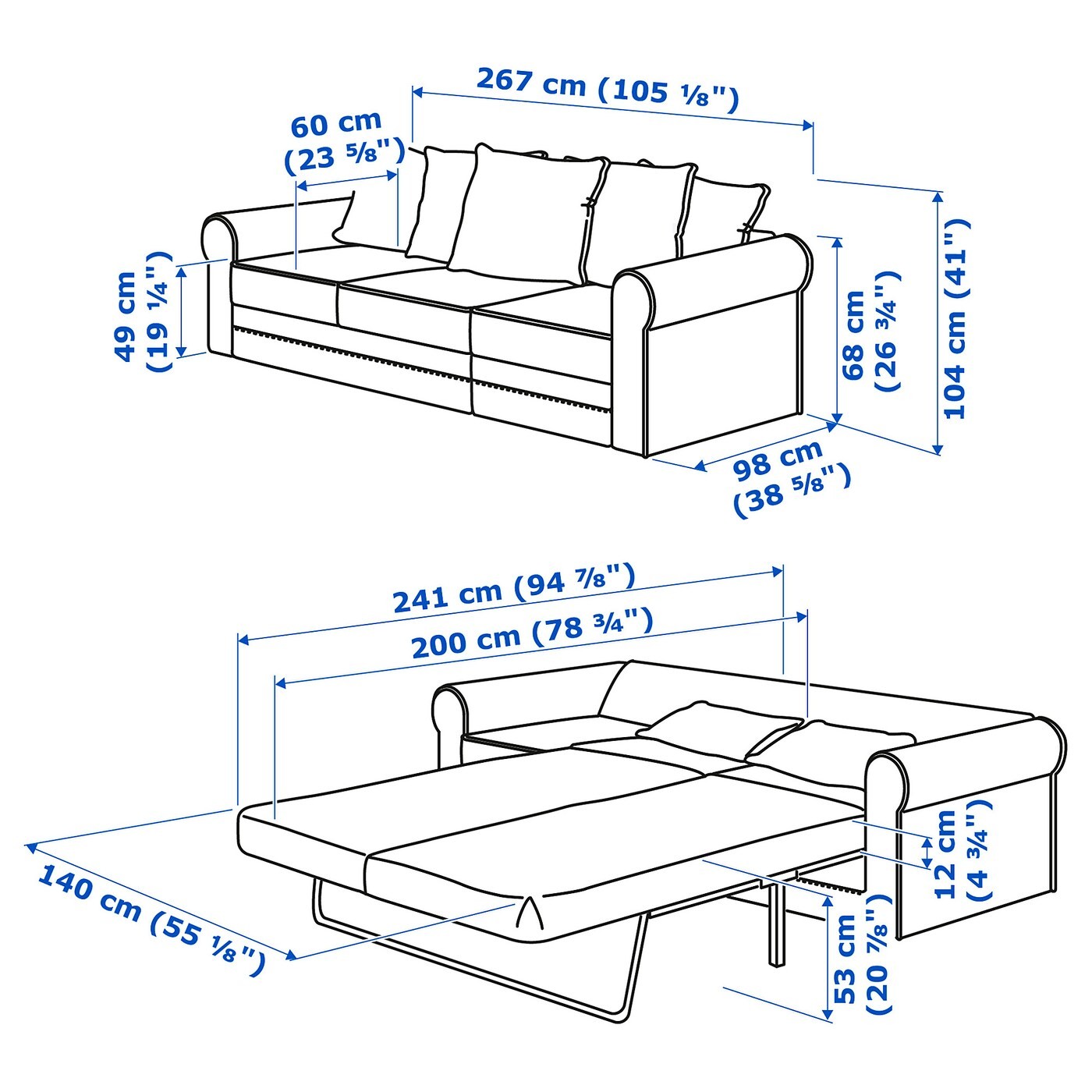 GRÖNLID 3-seat sofa-bed