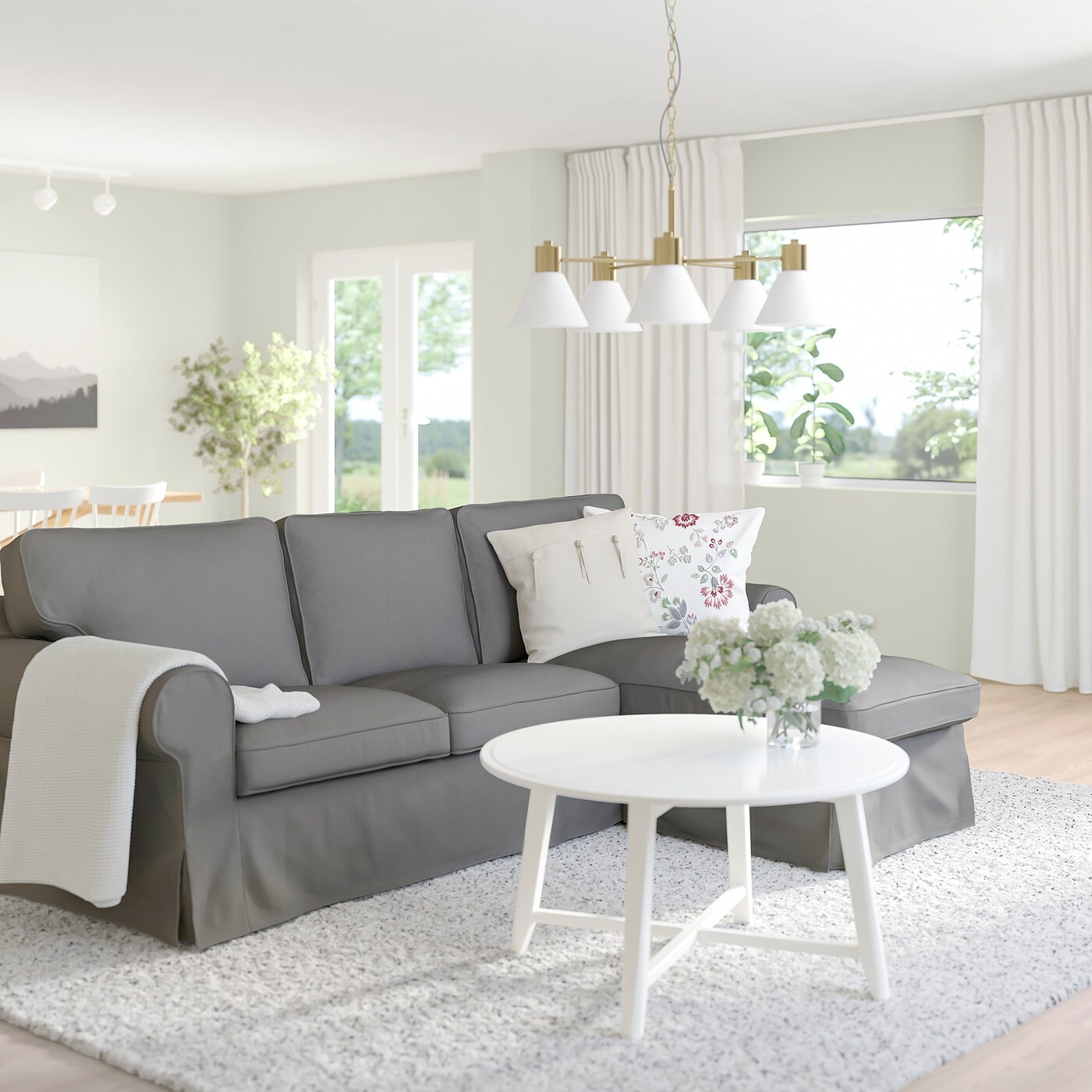 EKTORP 3-seat sofa with chaise longue