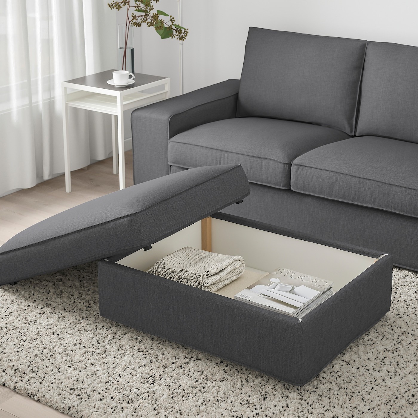 KIVIK Footstool with storage