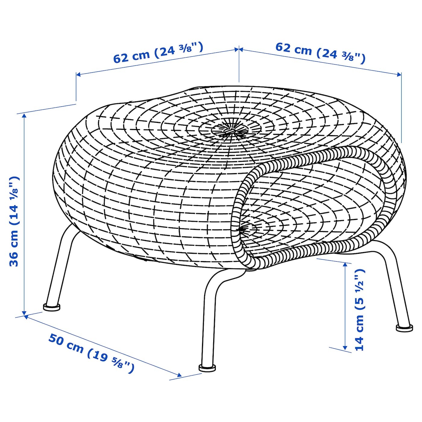 GAMLEHULT Footstool with storage