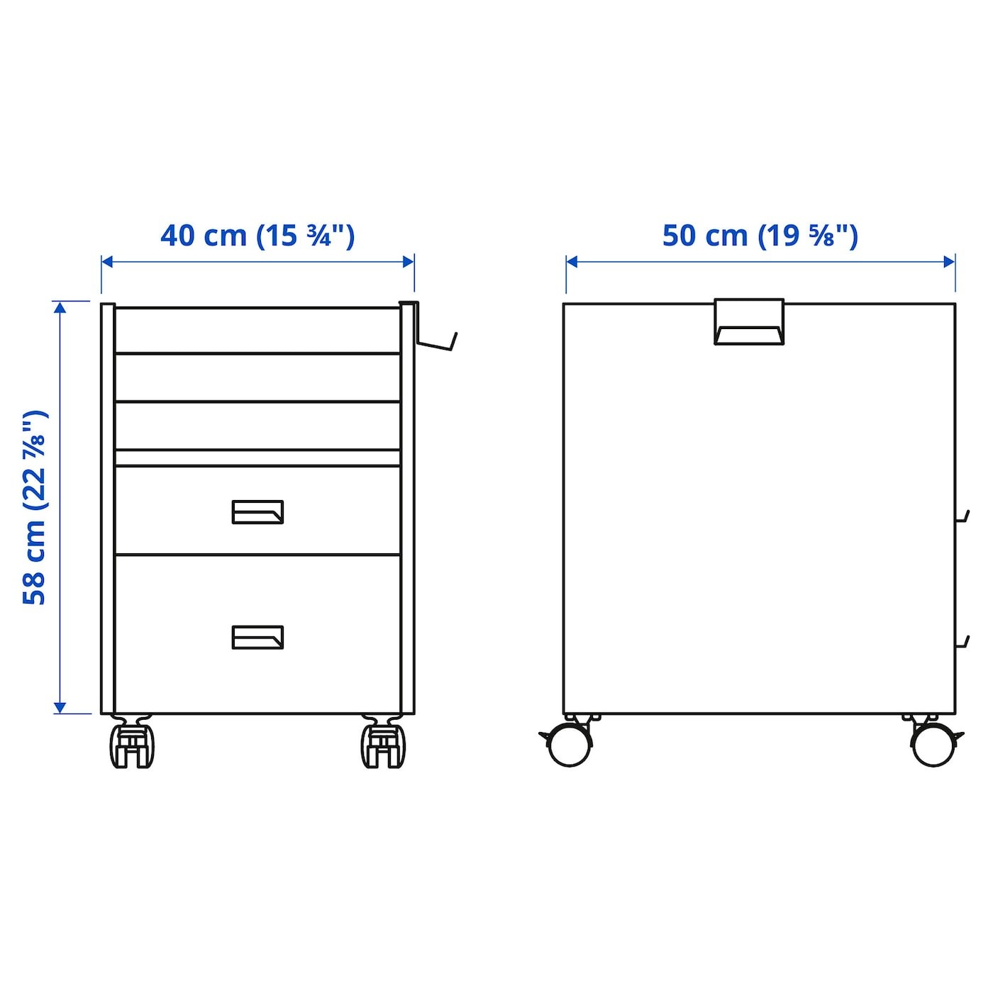 UPPSPEL Drawer unit on castors