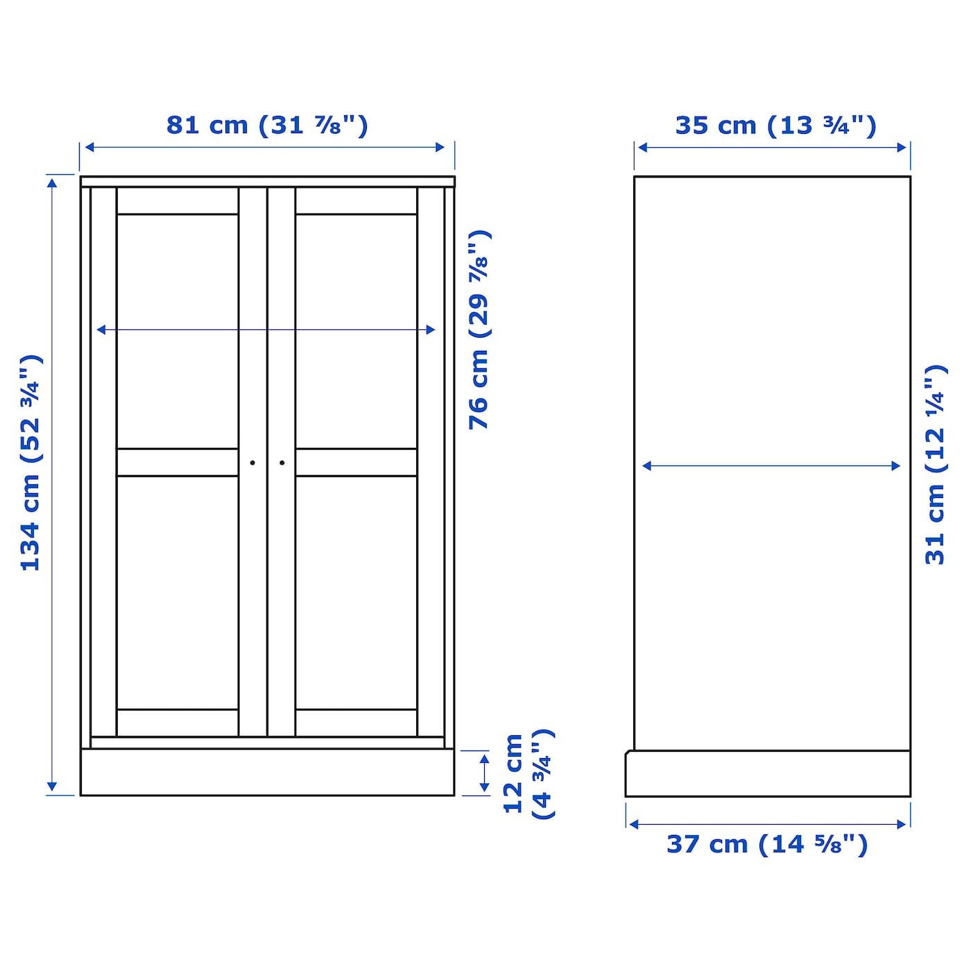 HAVSTA Glass-door cabinet with plinth