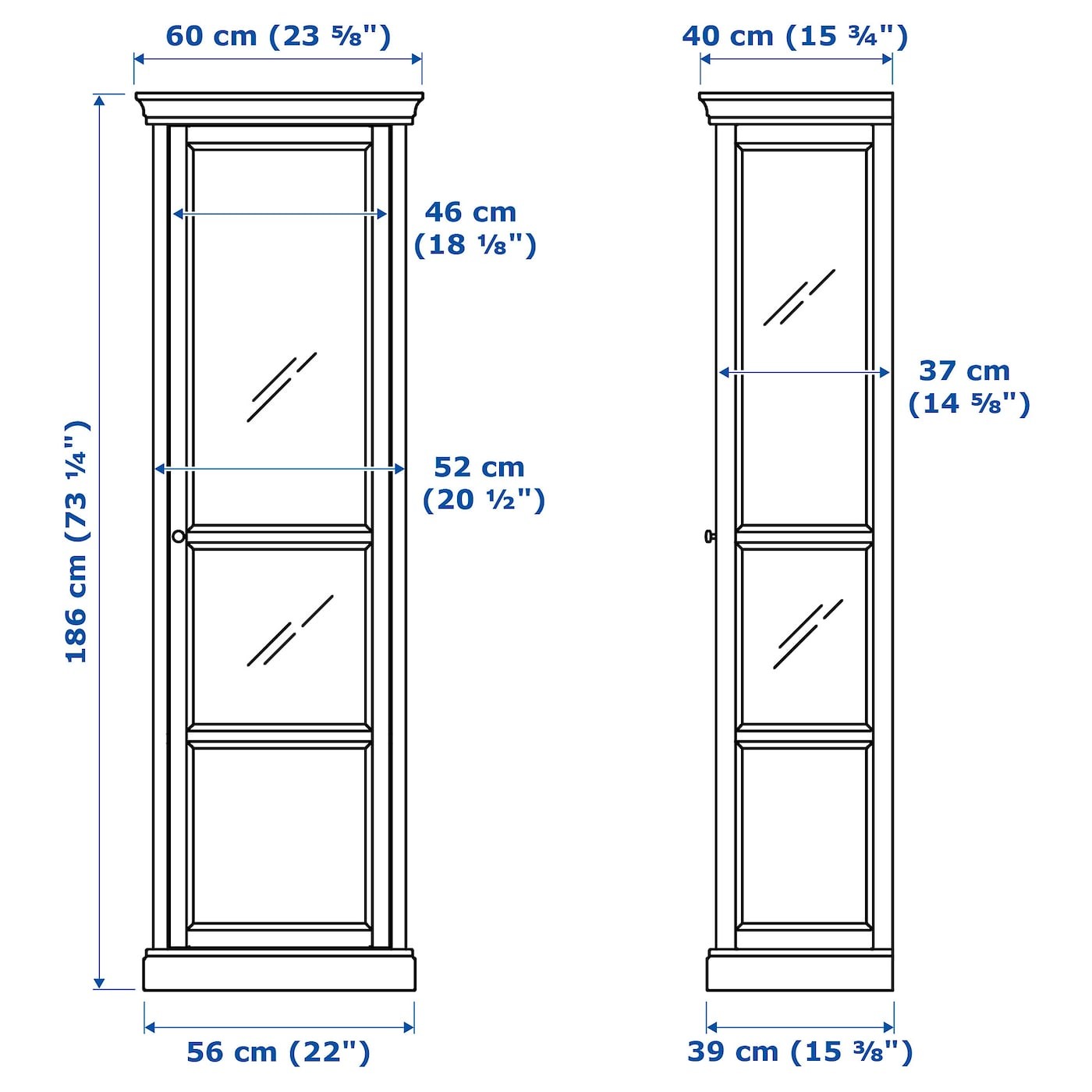 MALSJÖ Glass-door cabinet