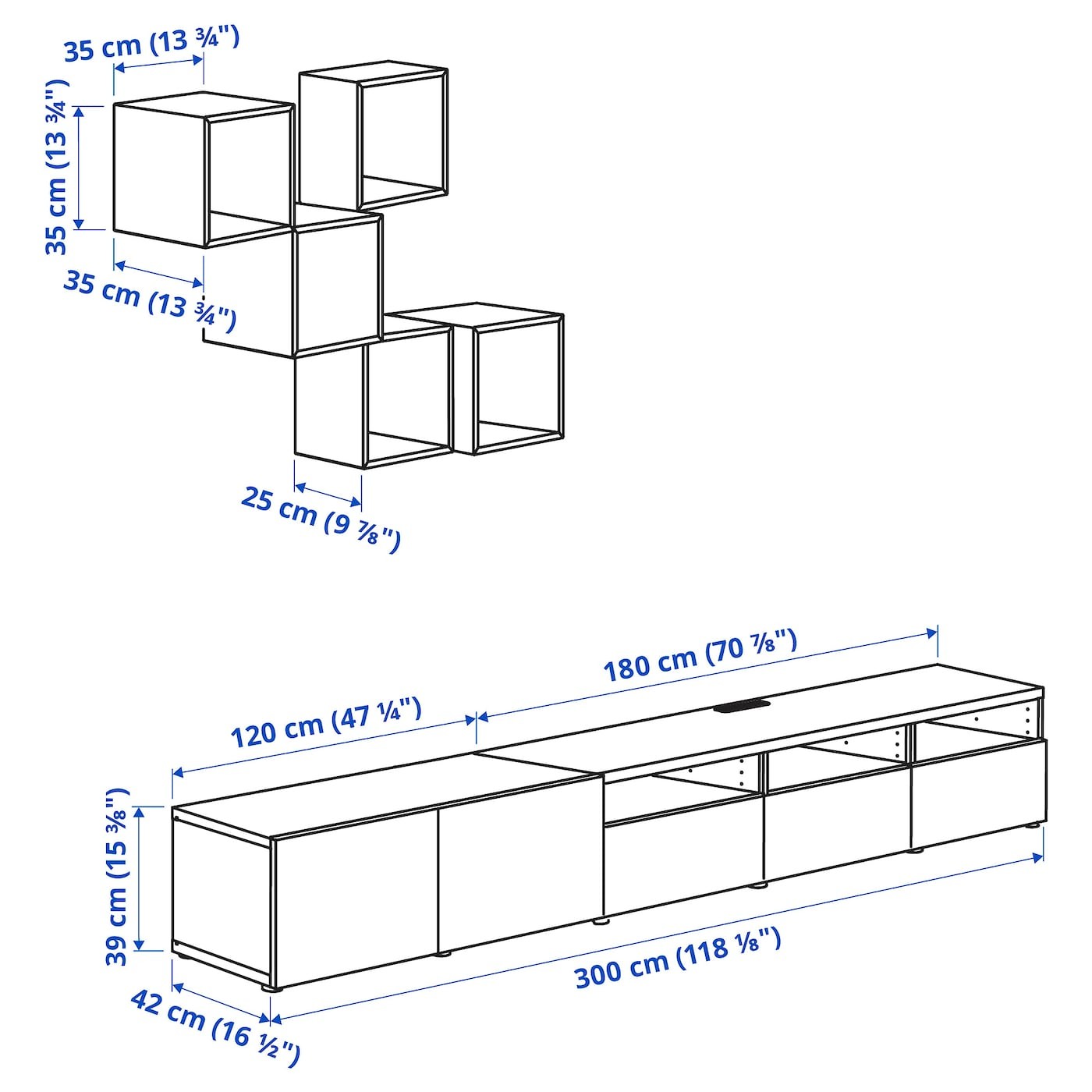 BESTÅ / EKET Cabinet combination for TV