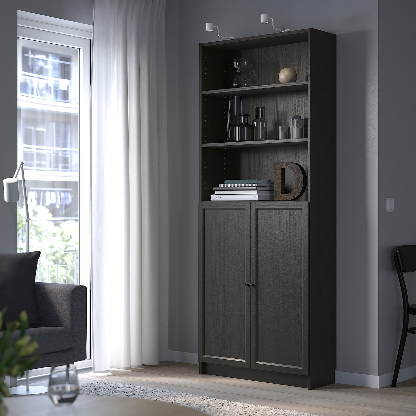 BILLY / OXBERG Bookcase with doors