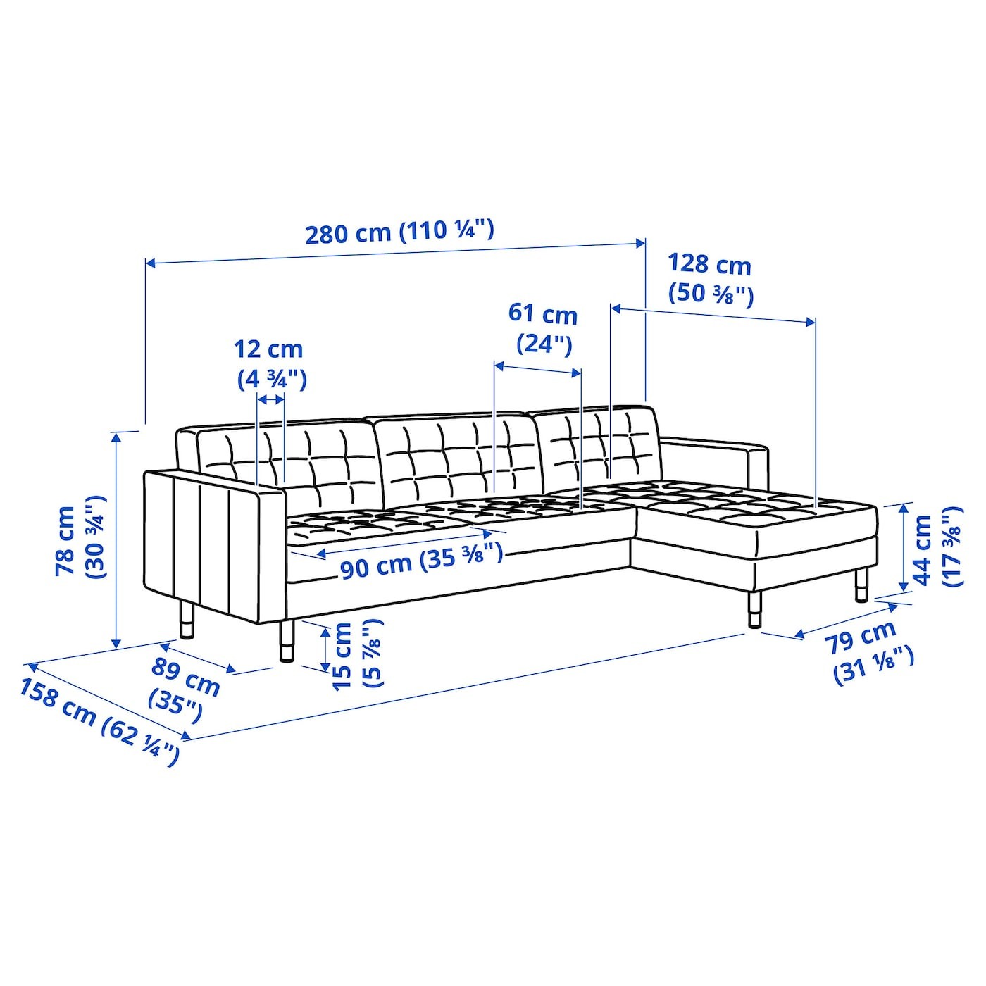 LANDSKRONA 4-seat sofa