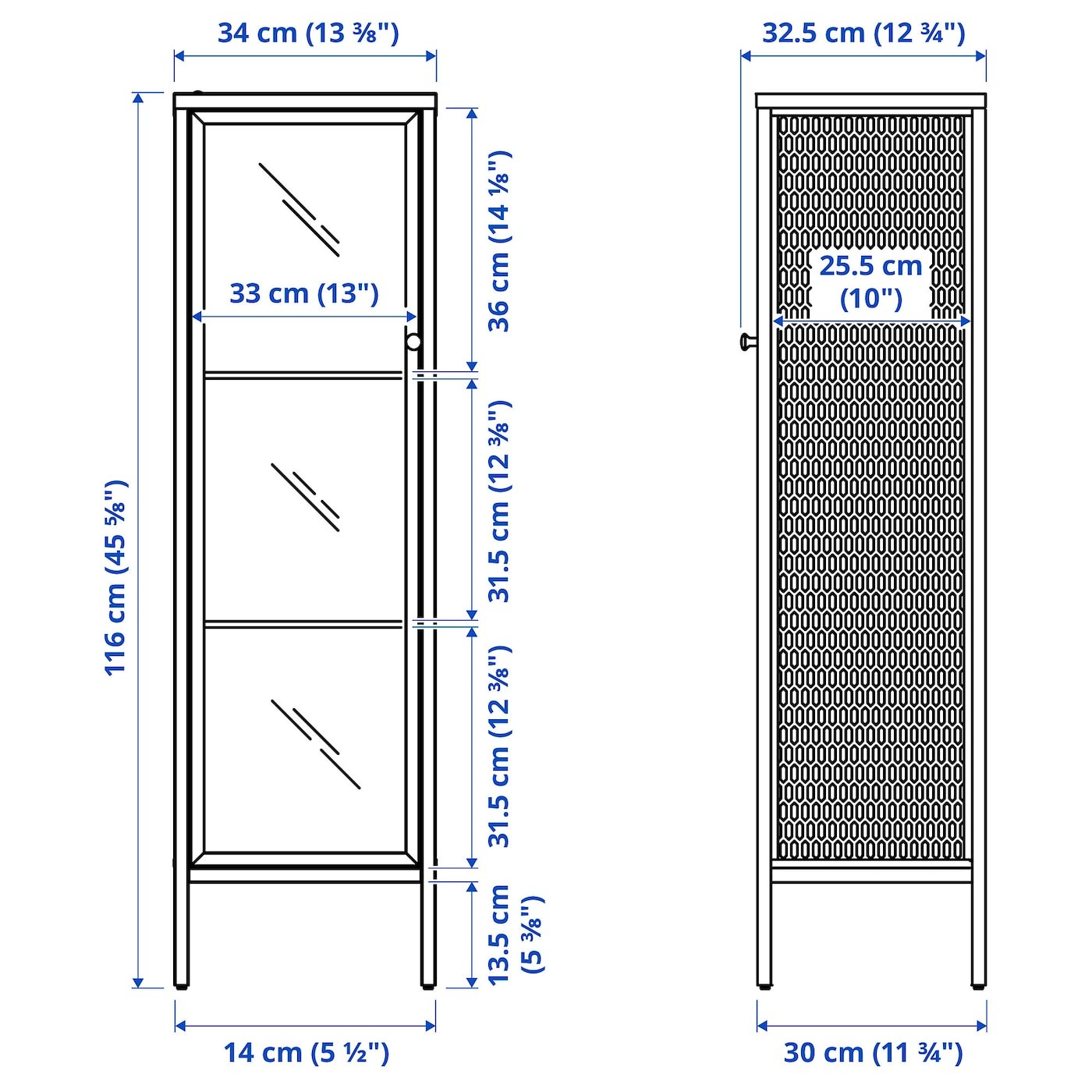 BAGGEBO Cabinet with glass doors