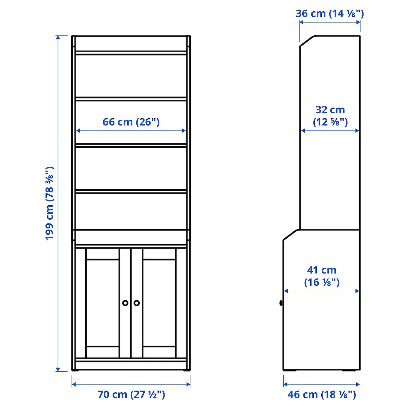 HAUGA High cabinet with 2 doors