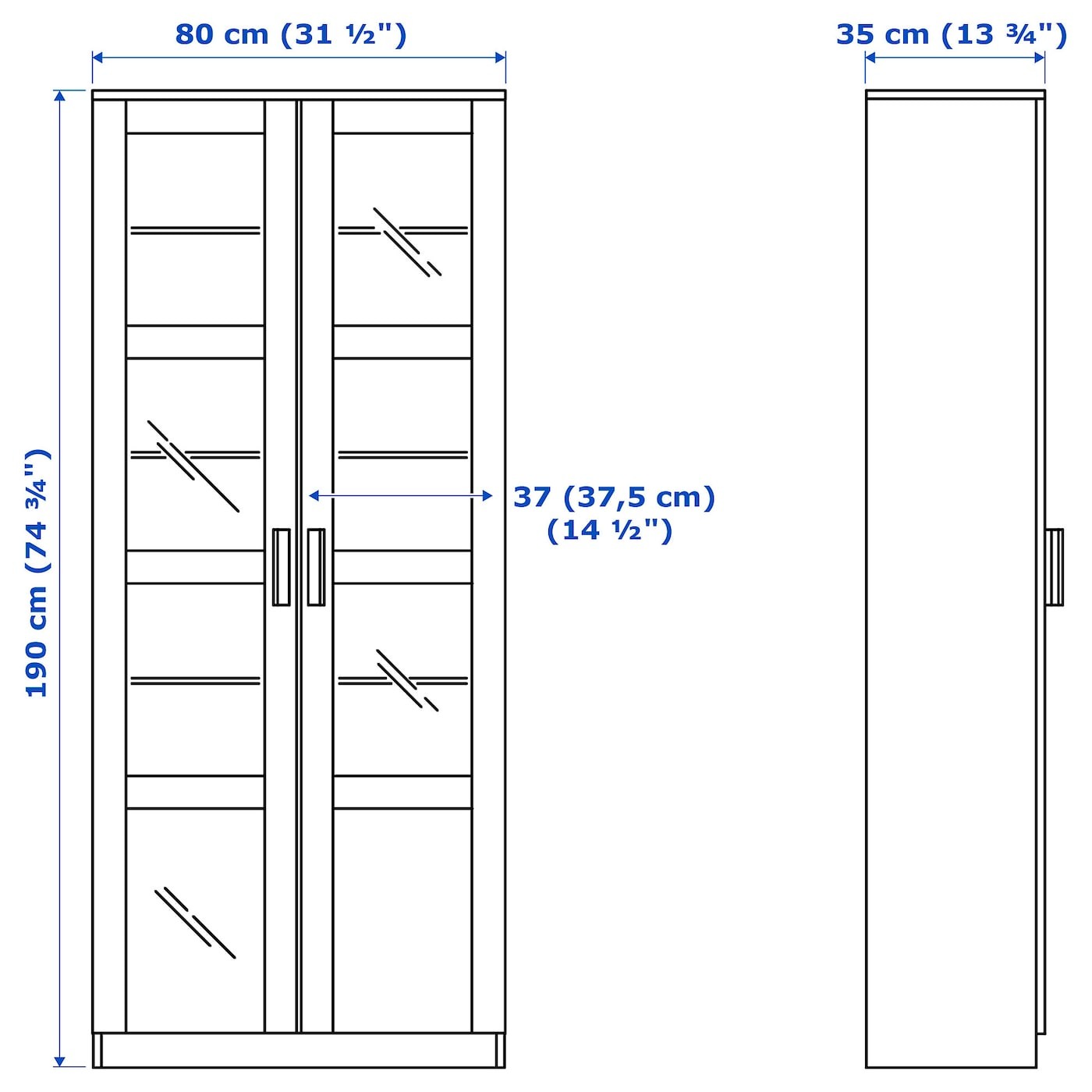 BRIMNES Glass-door cabinet