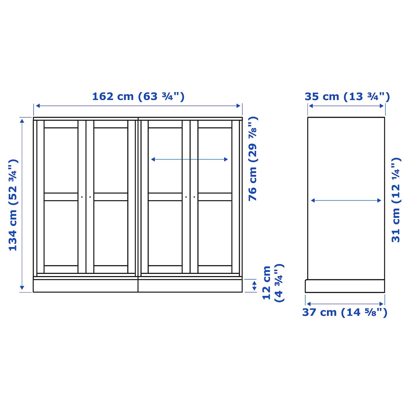 HAVSTA Storage combination w glass doors