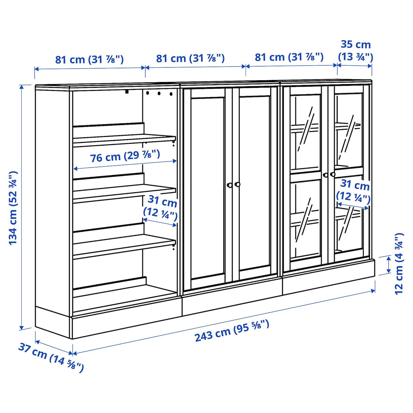 HAVSTA Storage combination w glass-doors