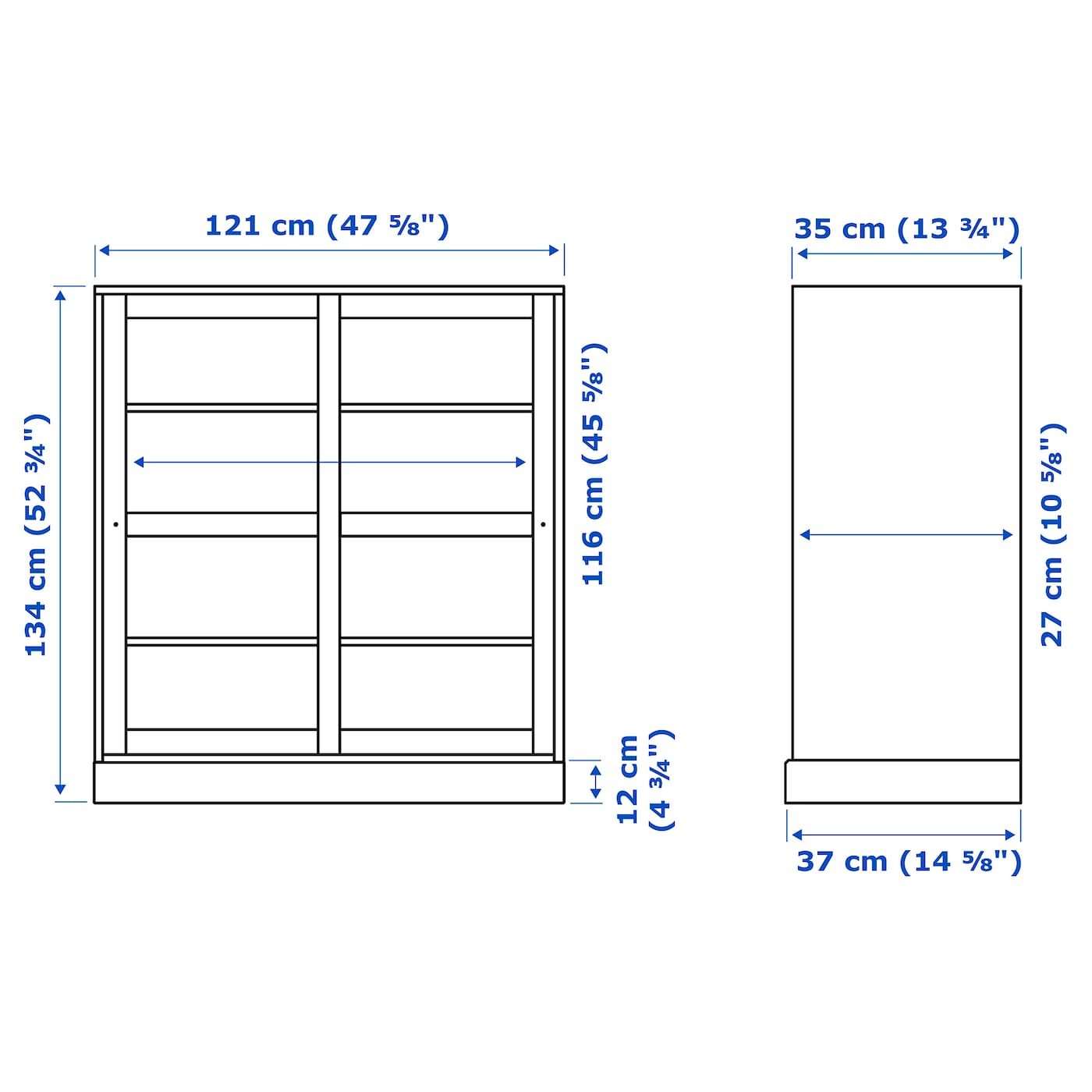 HAVSTA Glass-door cabinet with plinth