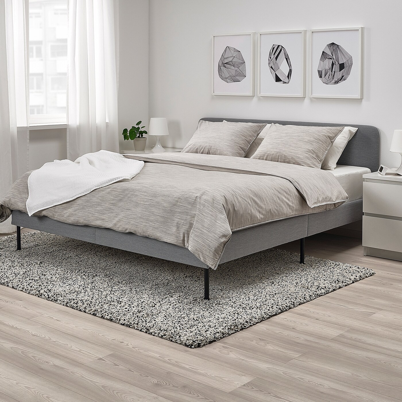 SLATTUM Upholstered bed frame