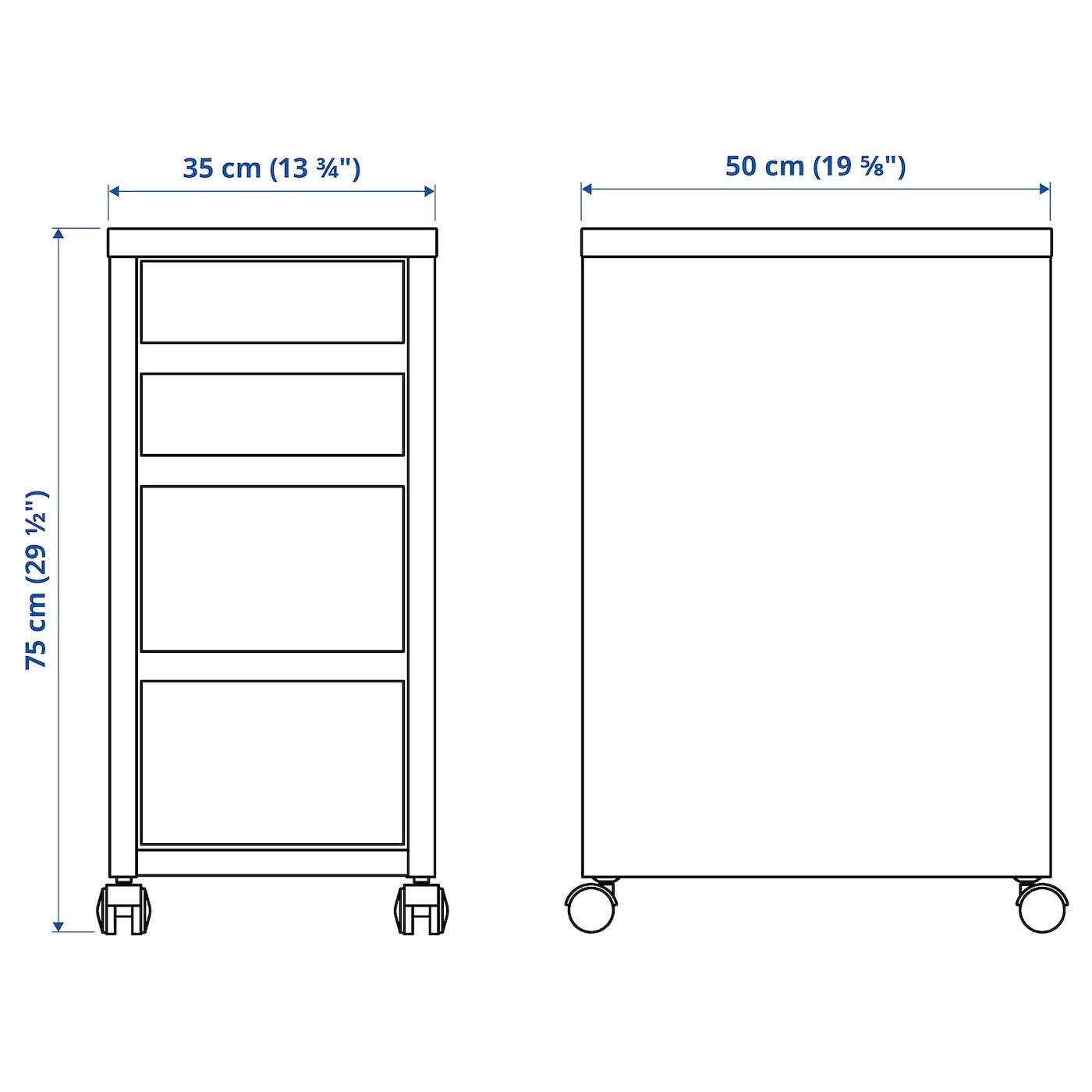 MICKE Drawer unit on castors