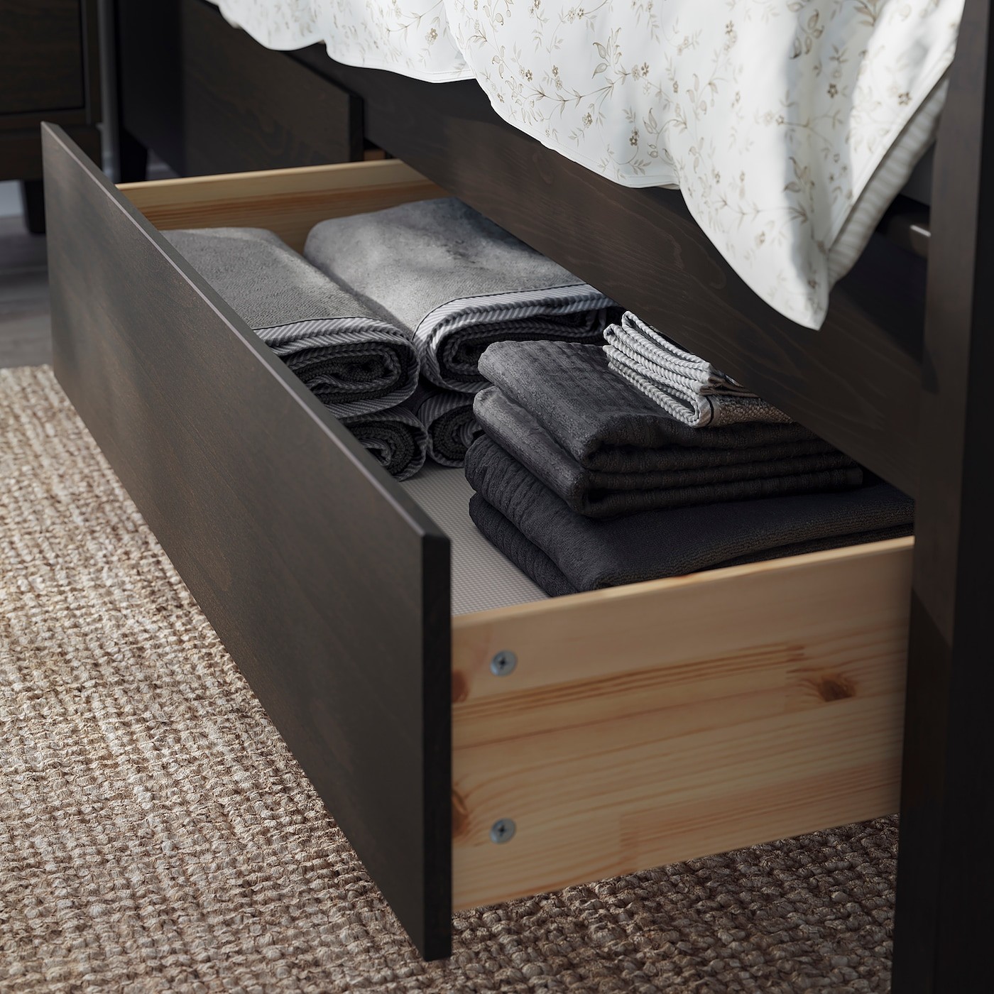 IDANÄS Bed frame with storage