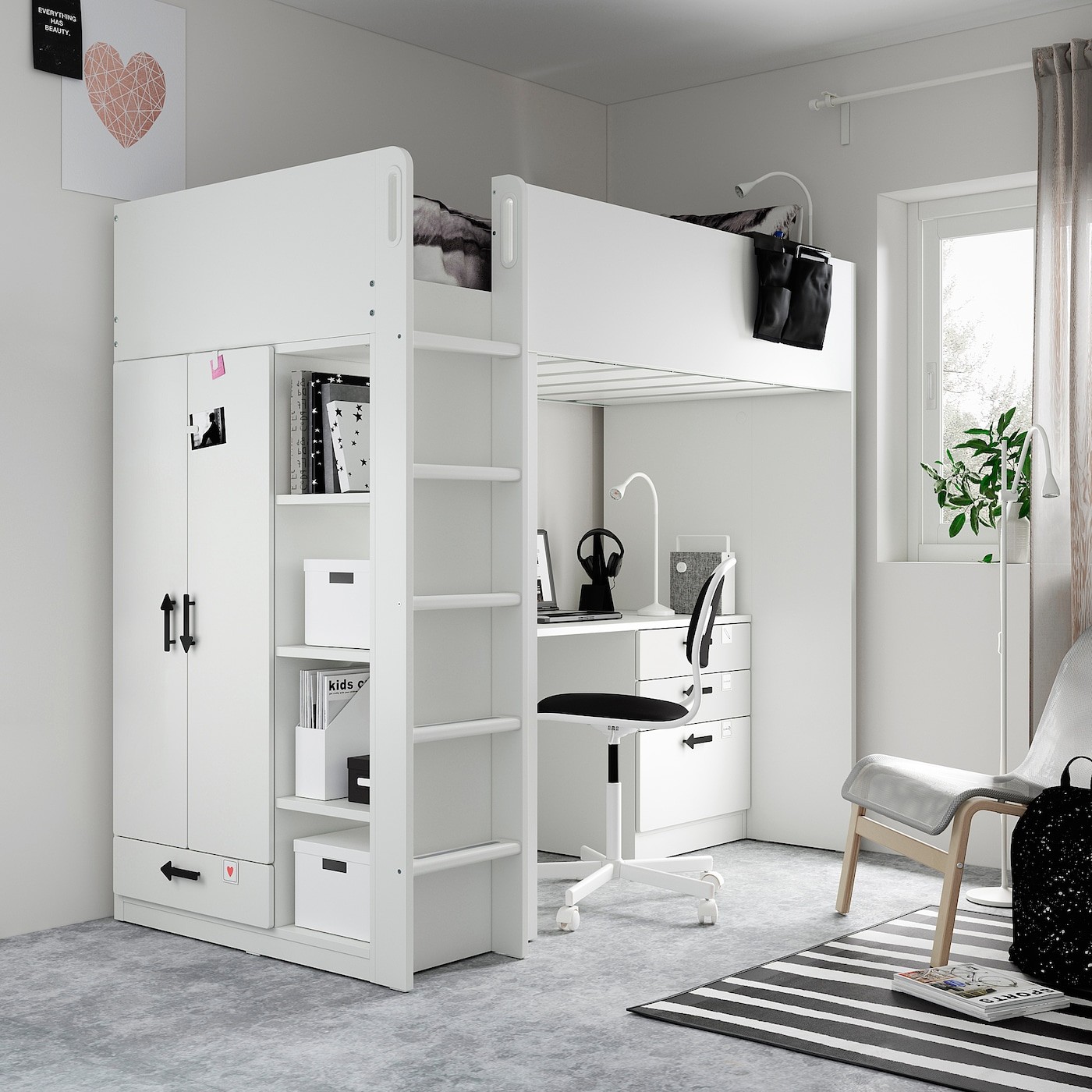 SMÅSTAD Loft bed