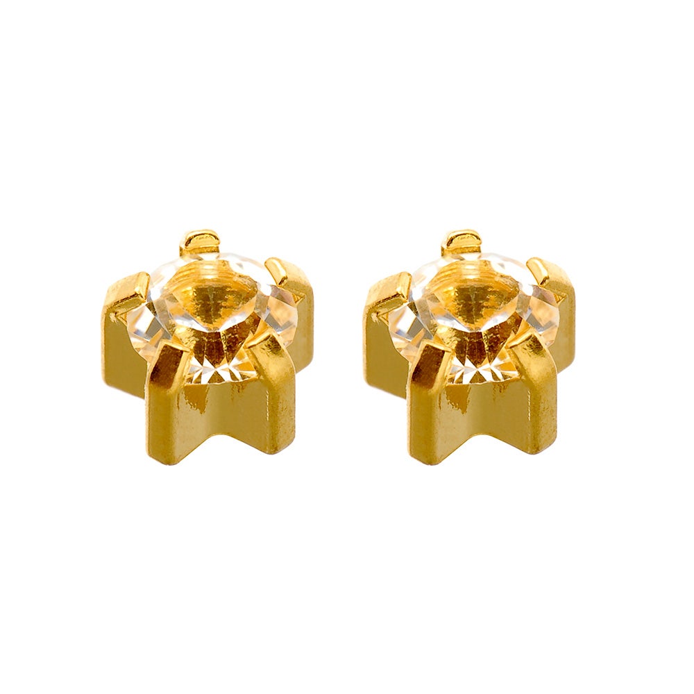 Caflon Singles Clawset Crystal April Gold Plated Earring| 1Pc