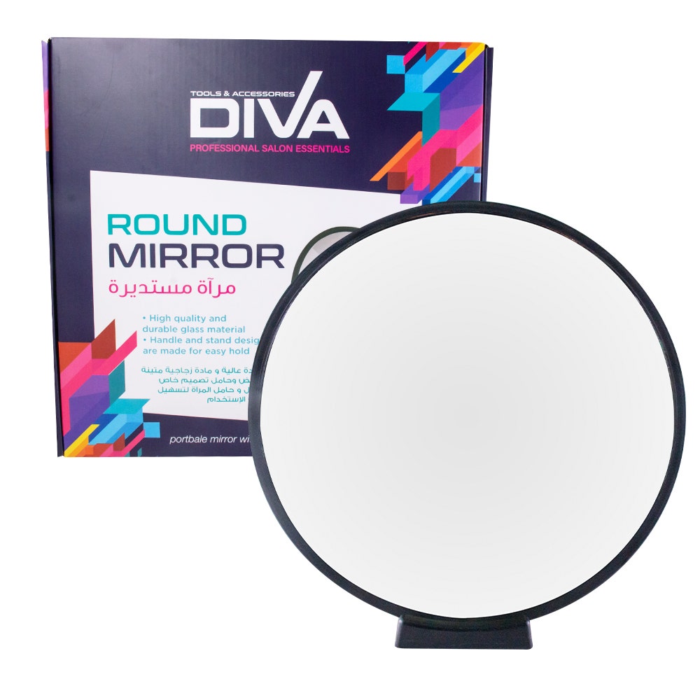 Diva Mirror With Holder | Black