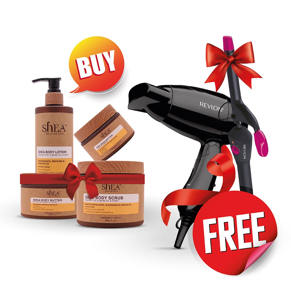 Shea Miracles Skincare Set W/Free Hairdryer &amp; Curler