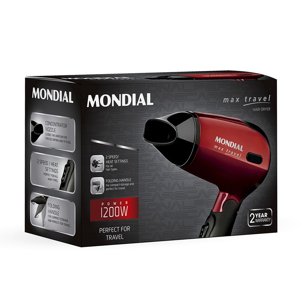 Mondial Travel Hair Dryer 1200W Sc-10 / 4085-01