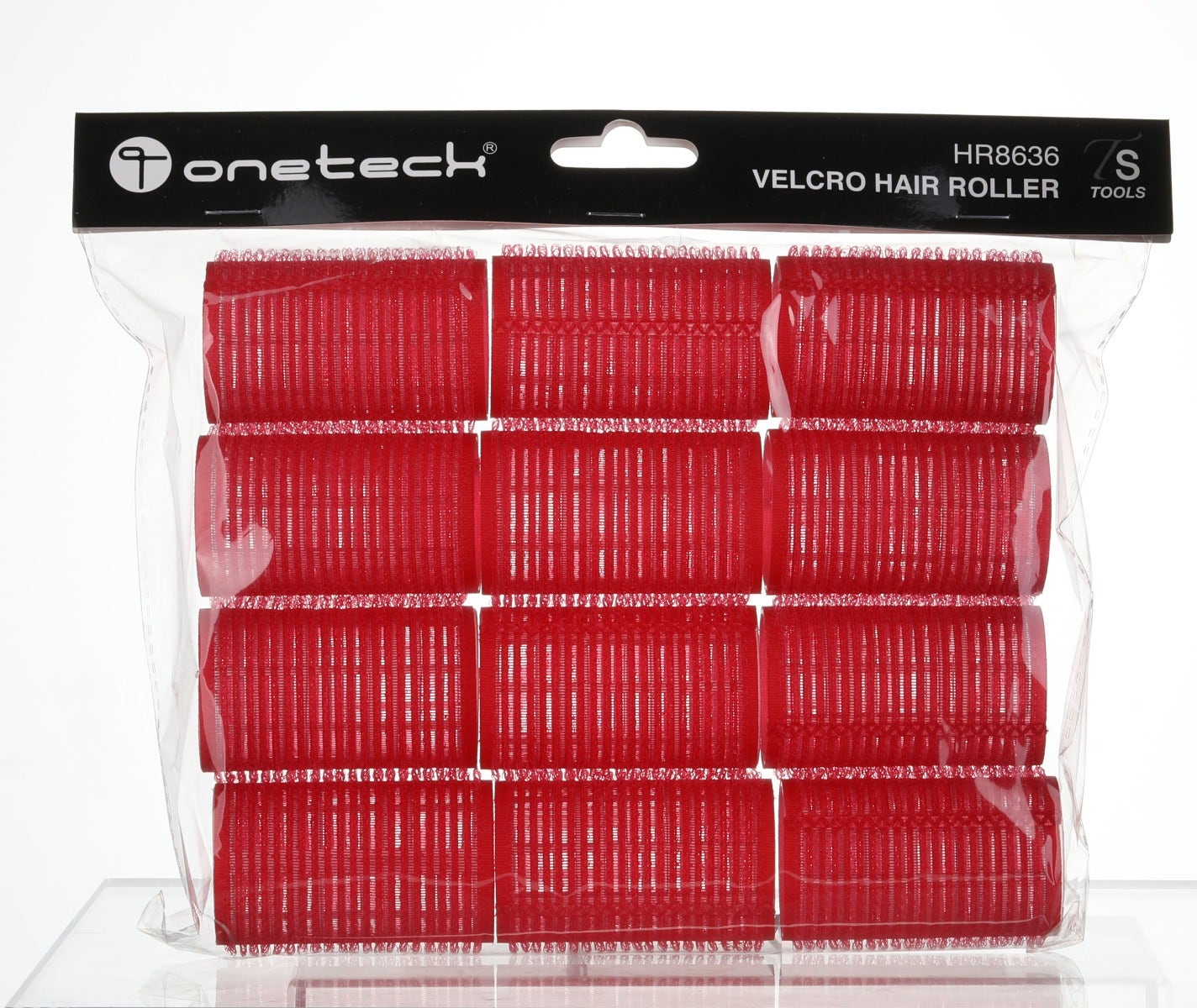 Onetech Velcro Hair Rollers 62 Mm X 36 Mm| Red - 12 Pcs