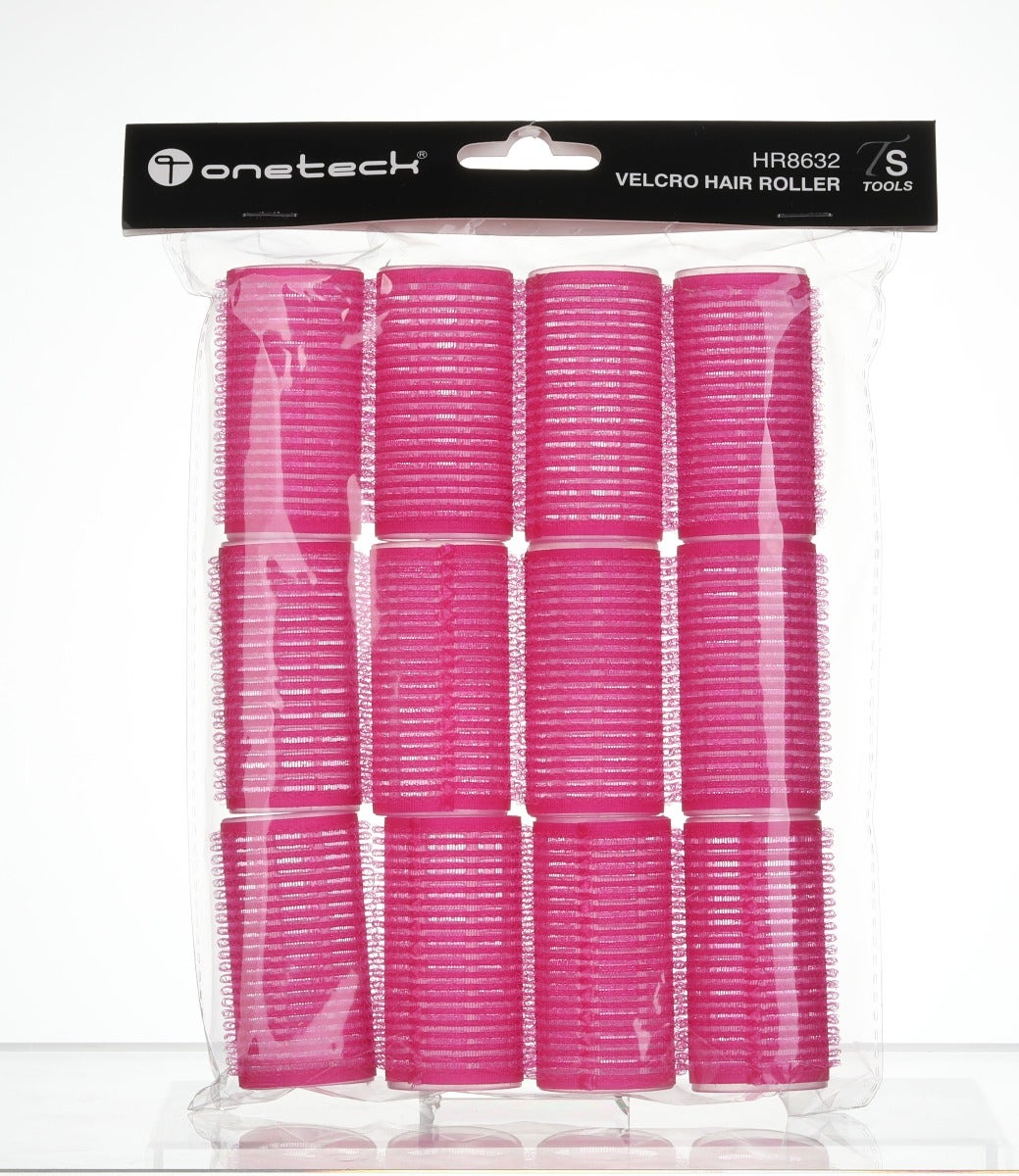 Onetech Velcro Hair Rollers 62 Mm X 32 Mm| Pink - 12 Pcs