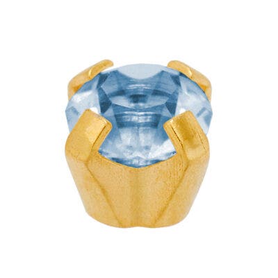 حلق من كافلون سافتيك 18Ct Gp Clawset Aqua Cz