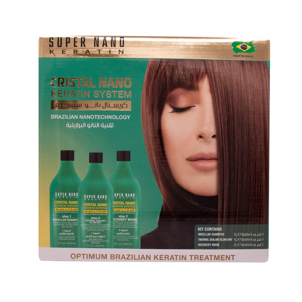 Super Nano Keratin Cristal Nano Brazilian Kera Kit | 3x1 Ltr