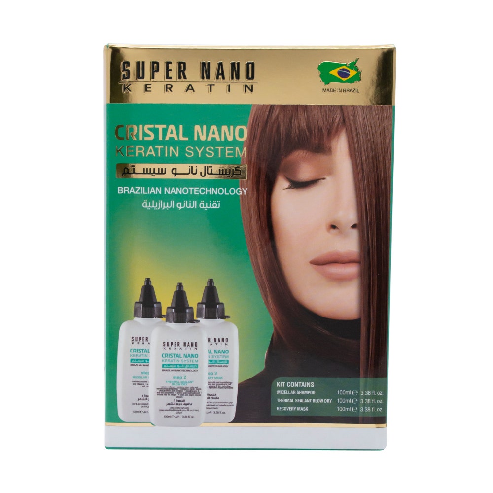 Super Nano Keratin Cristal Nano Brazilian Keratin Kit | 3x100 Ml