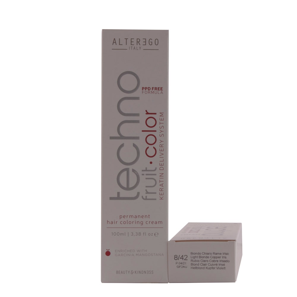 Alter Ego Technofruit hair color | Light Blonde Copper Iris 8/42 - 100 Ml