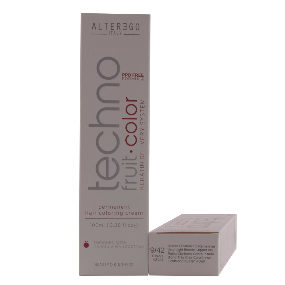 Alter Ego Technofruit hair color | Very Light Blonde Copper Iris 9/42 - 100 Ml