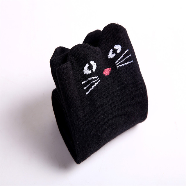 Fashion Kids Girls Knee High Socks New 3-12Years Children Cotton Straight Cat Ears Cartoon Long Tube Leg Warm Socks Child