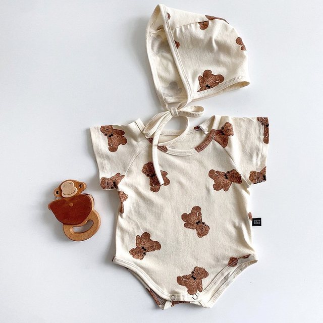 MILANCEL Children's Underwear 2021 Summer Fashion Teddy Bear One-piece Suit Set