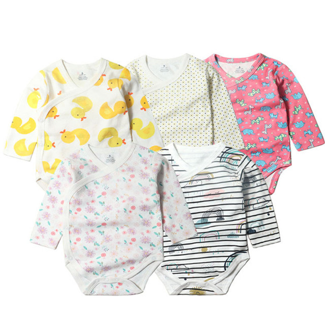 5pcs/lot Baby Bodysuits Autumn Newborn 100% Cotton Body Baby Long Sleeve Underwear Infant Jumpsuits Boys Girls Pajamas Clothes