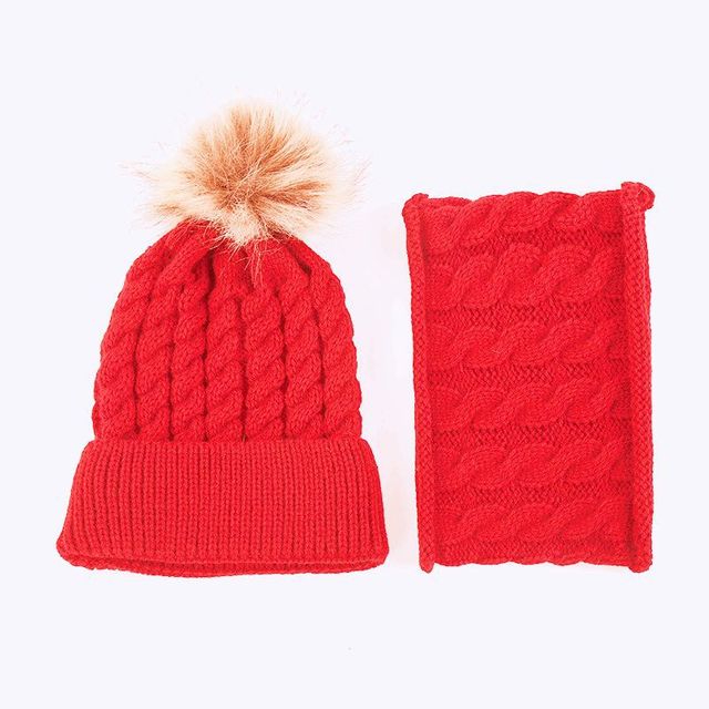 New Baby Hat Scarf Suit Autumn Winter Knitteed Kids Hat Scarf Set Wool Girls and Boys Hats Neck Children Scarf Accessories 0-3Y