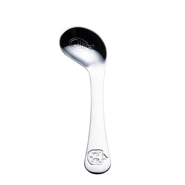 Children Feeding Spoon New Style Baby Infant Safe Spoon Stainless Steel Quality Spoon Curved Spoon Baby Exercise Tableware