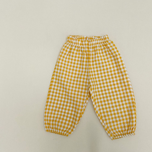 MILANCEL 2022 summer kids plaid pants casual pants boys and girls thin pants ninth