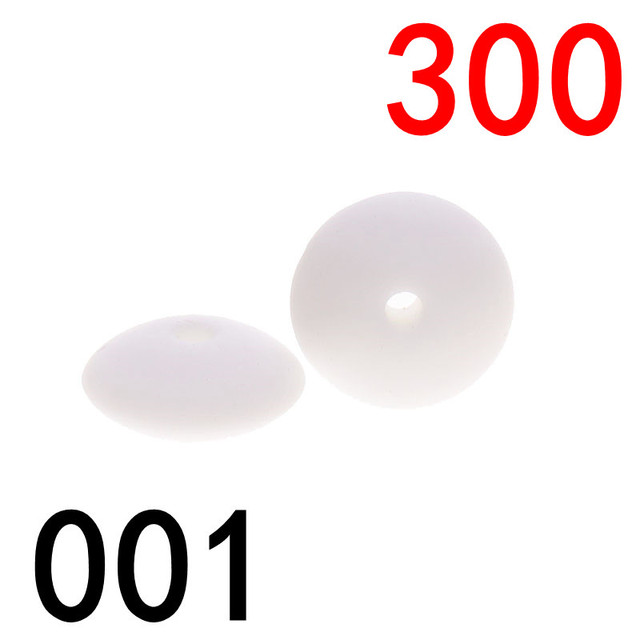 300pcs Silicone Flat Beads 12*6mm Chew Baby Teething Beads Lentil DIY Pacifier String Pearl Baby Toys Nurse Gift BPA Free