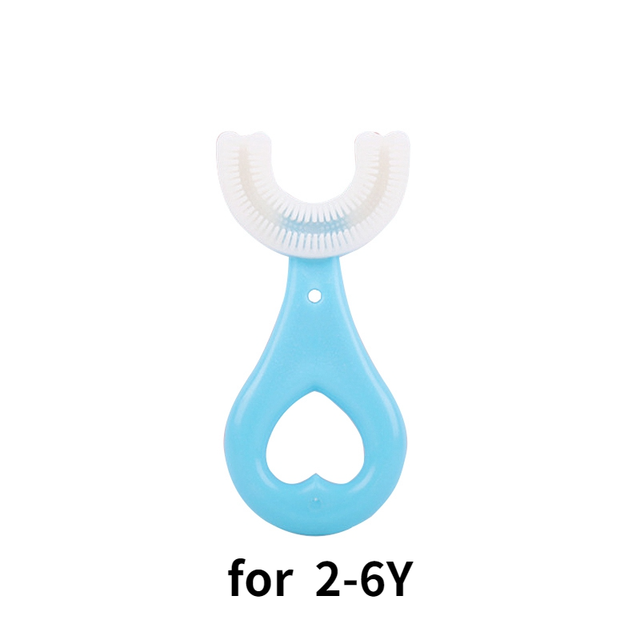 Infant Children Toothbrush 360 Degree U-Shape Oral Cleaning Silicone Brushing Kids Teeth Dental Care Hand-Version